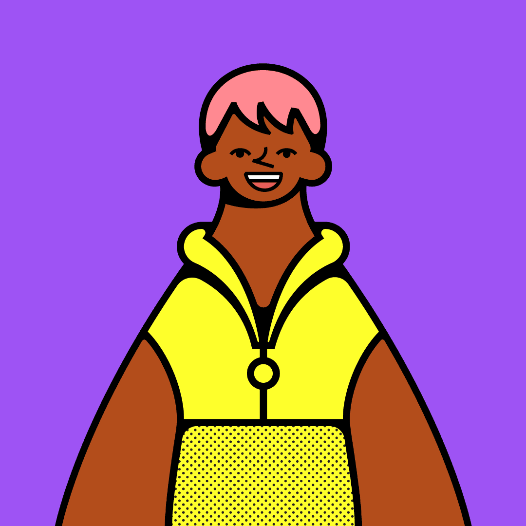 Nostalgie World illustration of a character wearing yellow jacket