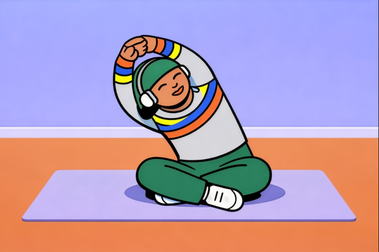 Self-Love Foundations: Person stretching on exercise mat