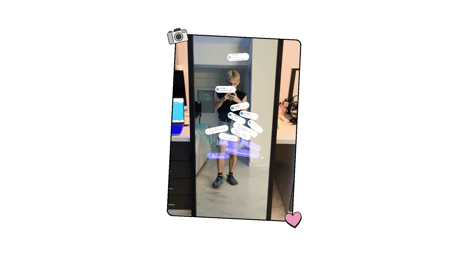 Person taking a selfie in mirror.